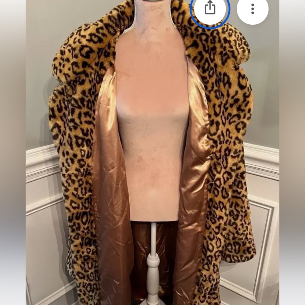 Dennis Basso New York Leopard Faux Fur Long Coat - Picture 2 of 11